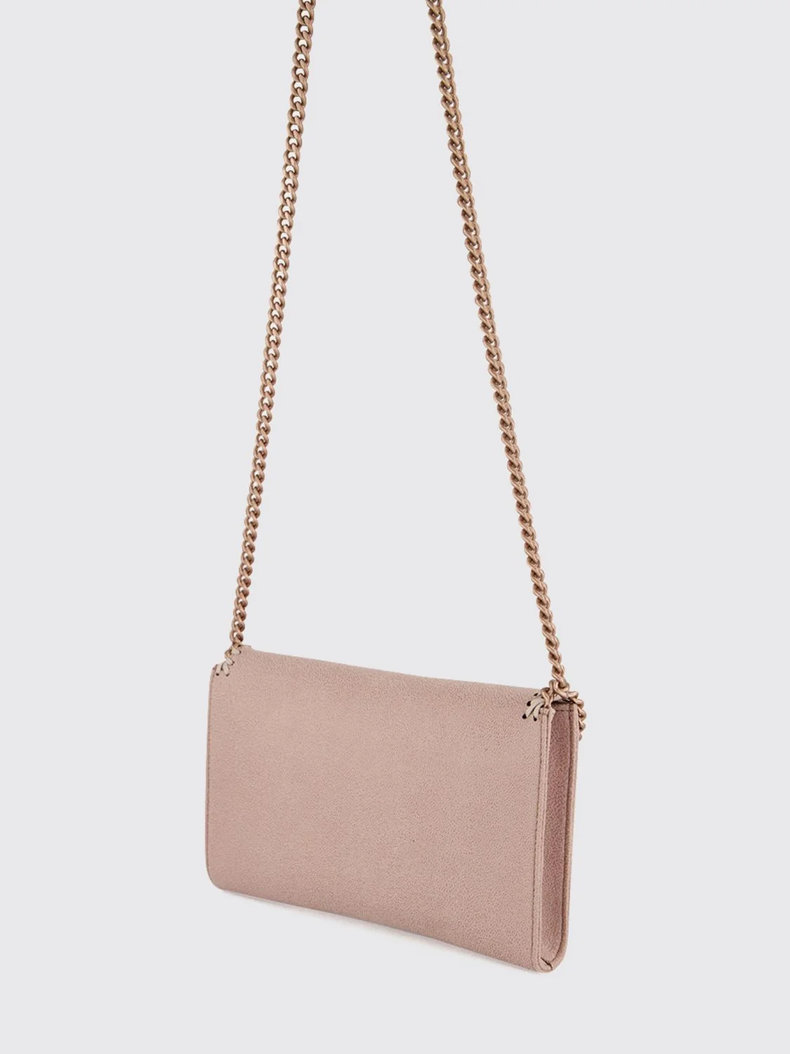 STELLA MCCARTNEY OS pearl-coloured falabella eco alter mat wallet on chain