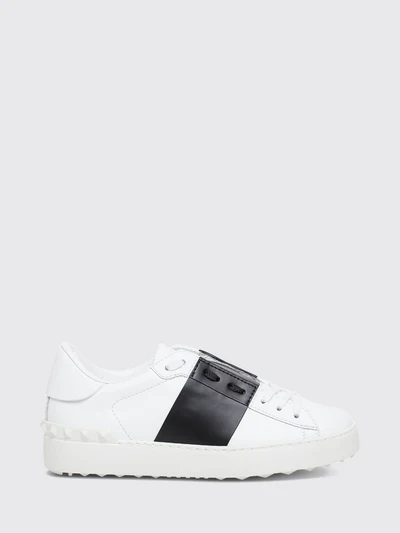 bicolour open smooth calfskin trainers