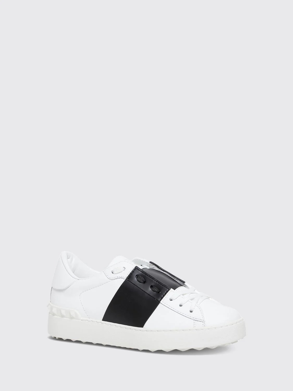 bicolour open smooth calfskin trainers