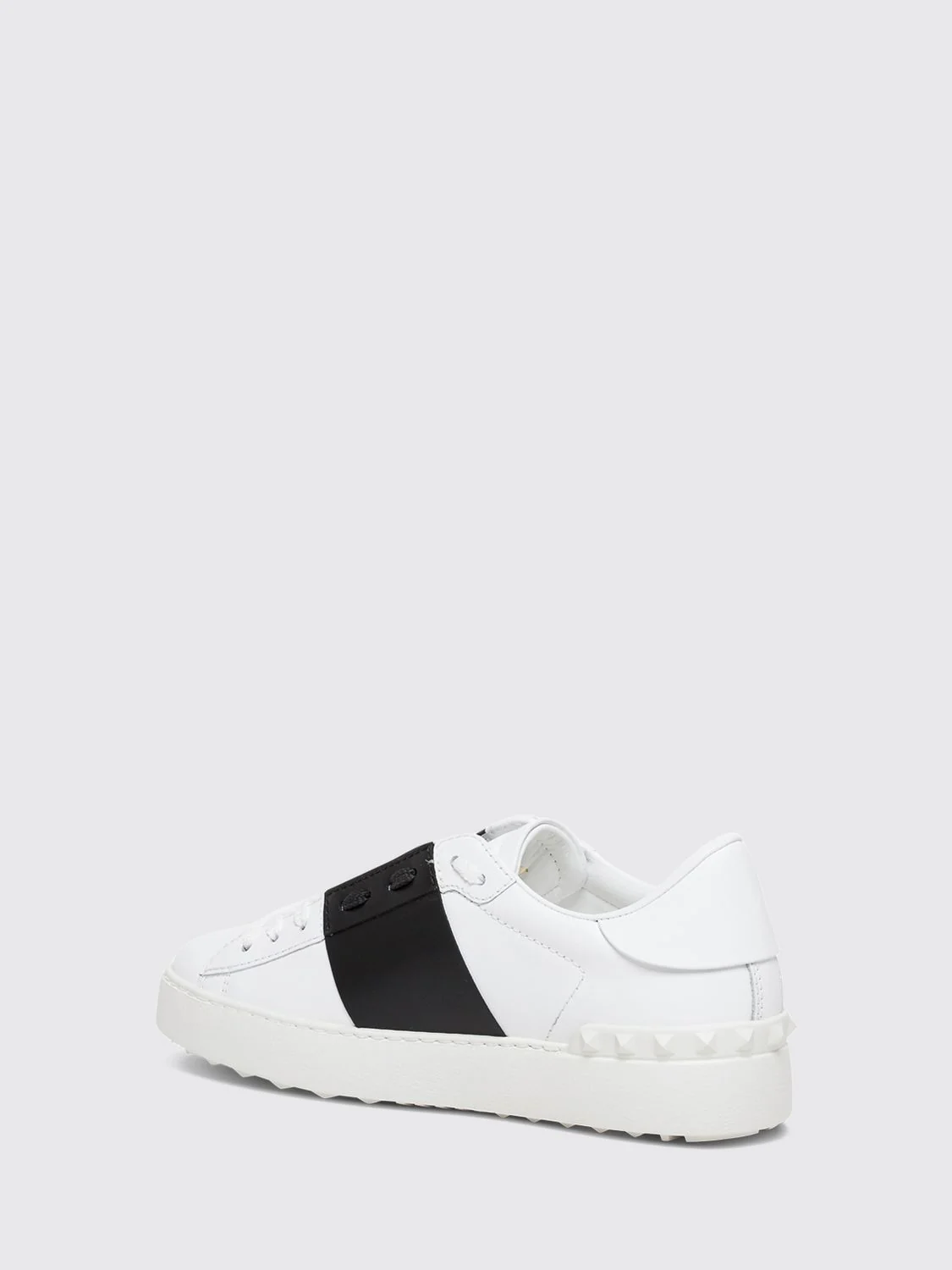 bicolour open smooth calfskin trainers