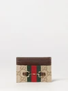 card holder with gg monogram, web stripe and horsebit detail