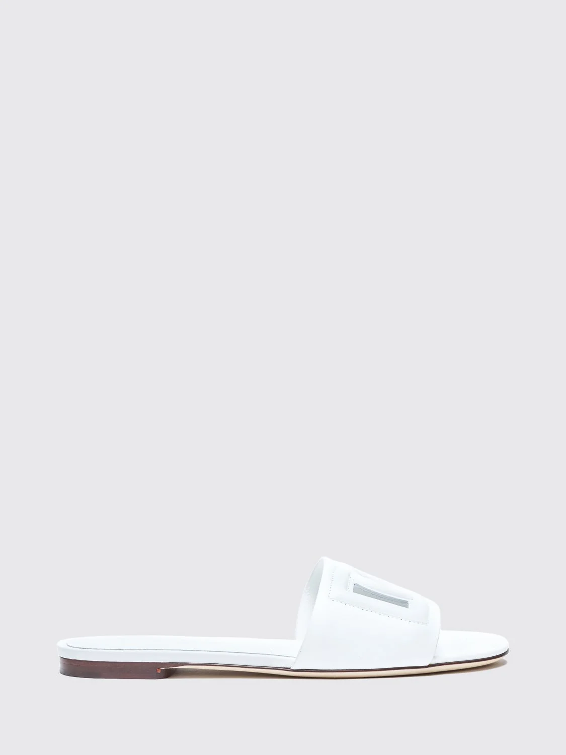 leather mule sandals with dg monogram and low heel