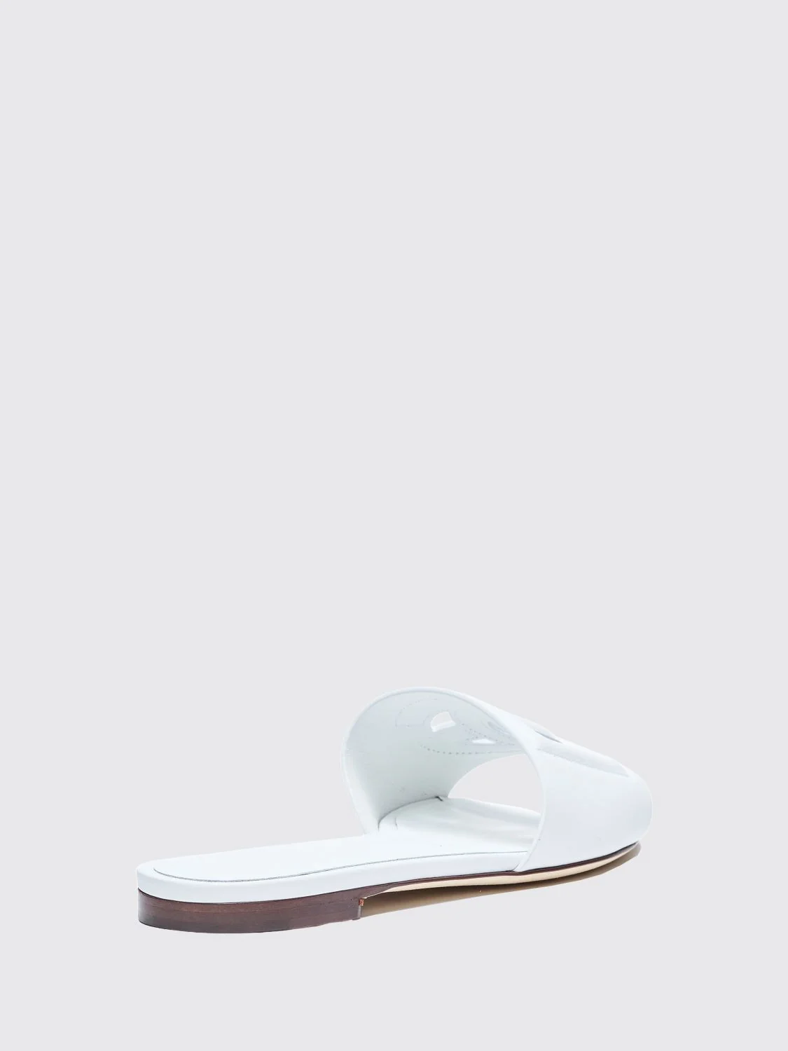 leather mule sandals with dg monogram and low heel