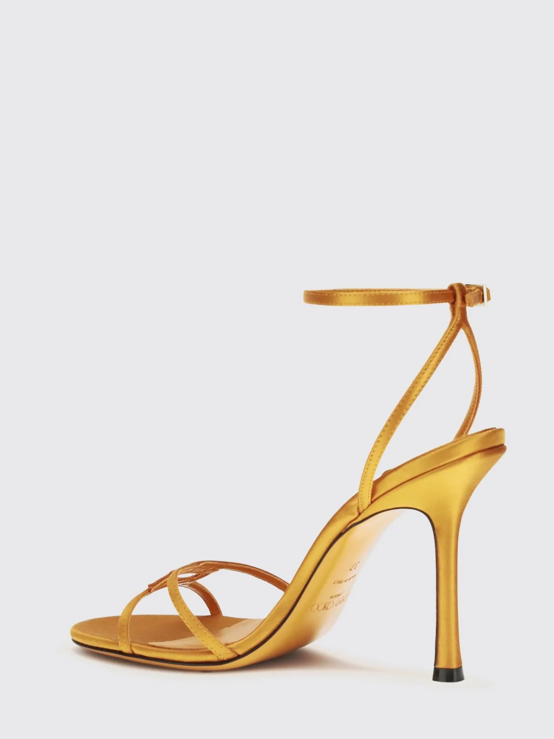 leo silk satin sandals with high stiletto heel