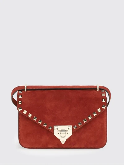 rockstud suede mini crossbody bag with studs
