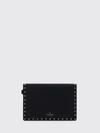 rockstud grained calfskin leather pouch with studs and handle