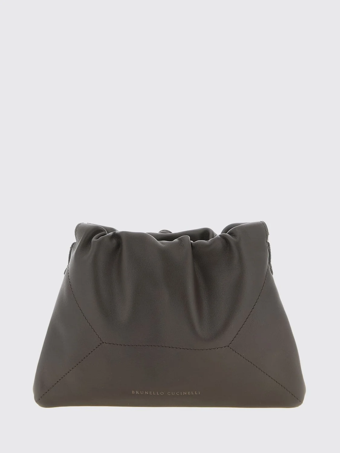 BRUNELLO CUCINELLI OS draped calfskin leather crossbody bag