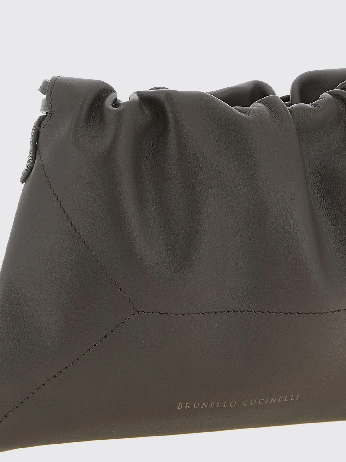 draped calfskin leather crossbody bag