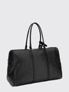 gg monogram canvas travel bag with leather handles