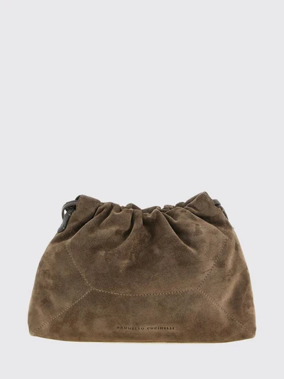 bc duo suede bucket bag with monili decoration