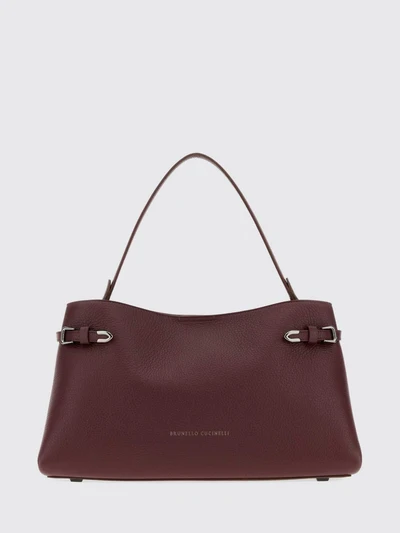 leather shoulder bag with flat handle and magnetic closure