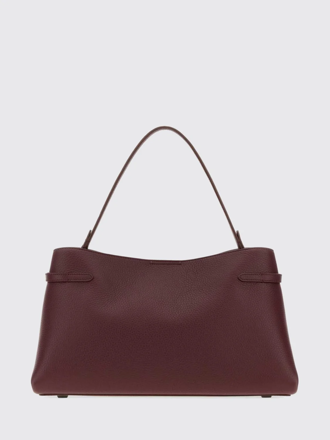 BRUNELLO CUCINELLI OS leather shoulder bag with flat handle and magnetic closure