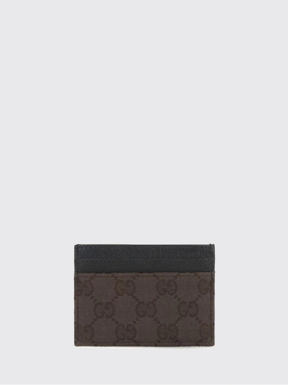 GUCCI OS gg monogram jacquard fabric and smooth leather flat card holder