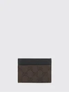 gg monogram jacquard fabric and smooth leather flat card holder