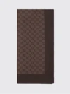 square silk twill foulard with gg monogram pattern