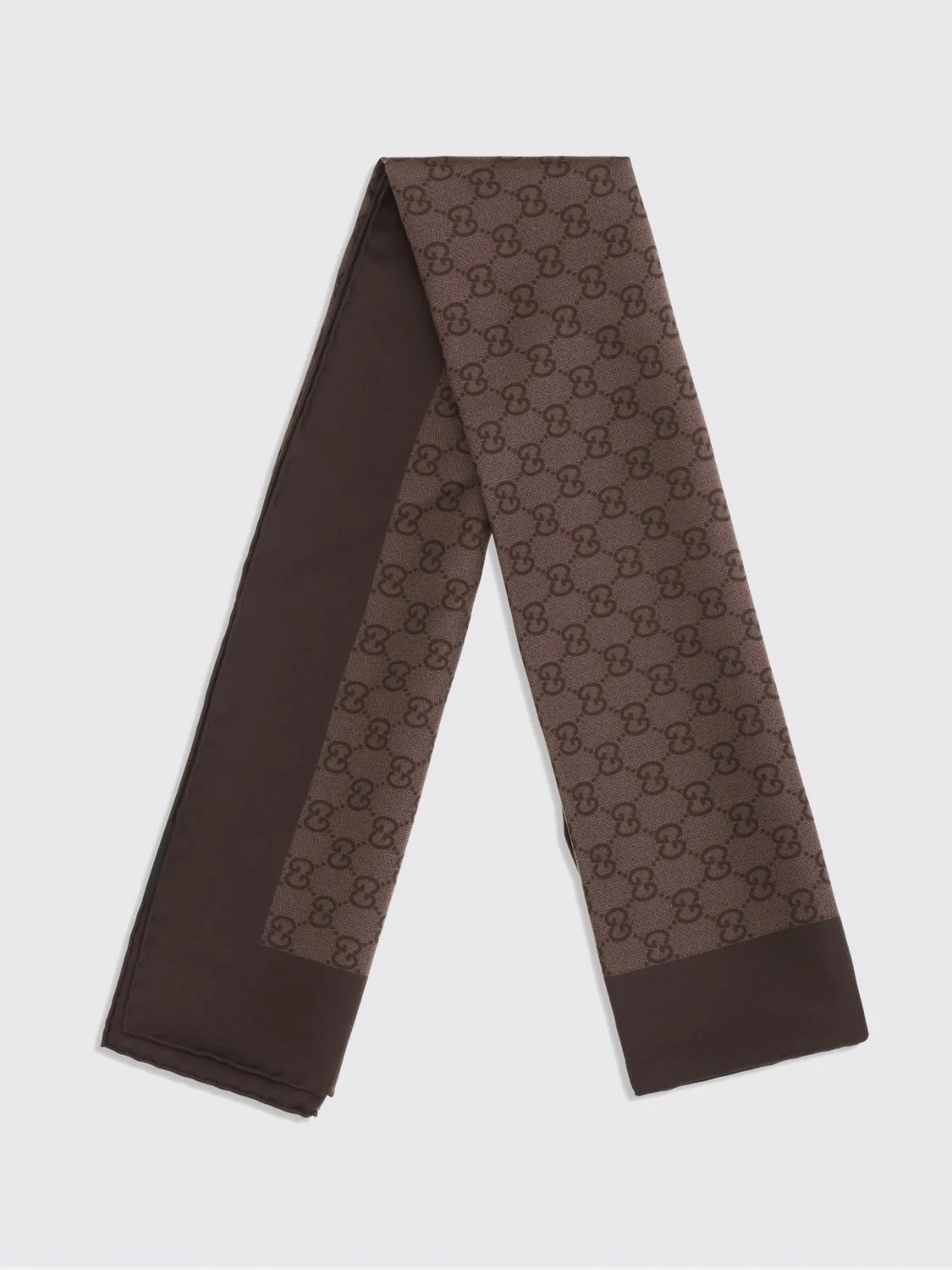 square silk twill foulard with gg monogram pattern