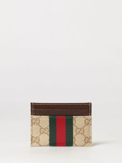 card holder in gg supreme canvas with web stripe detail