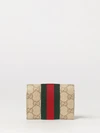 bifold wallet in gg supreme canvas with web stripe and flap