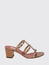 rockstud mule sandals in laminated leather with studs