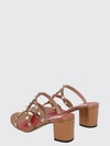 rockstud mule sandals in laminated leather with studs