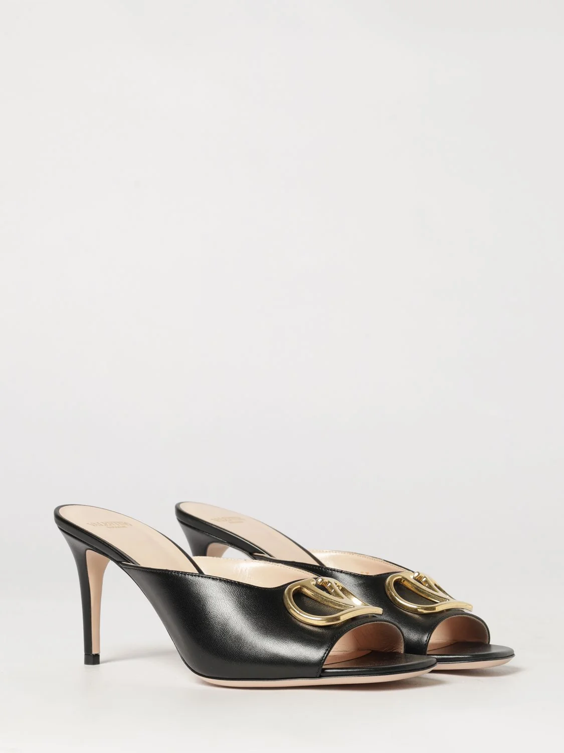 VALENTINO GARAVANI 36 vlogo signature leather mule sandals with stiletto heel