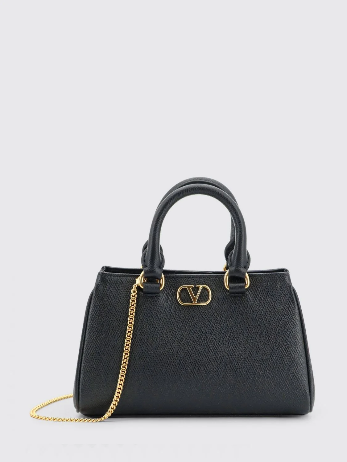 VALENTINO GARAVANI OS grained leather handbag with vlogo signature