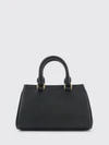 grained leather handbag with vlogo signature