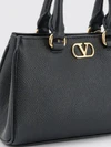 grained leather handbag with vlogo signature