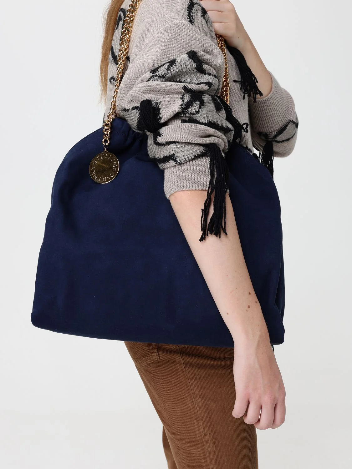 falabella synthetic leather shoulder bag with chain