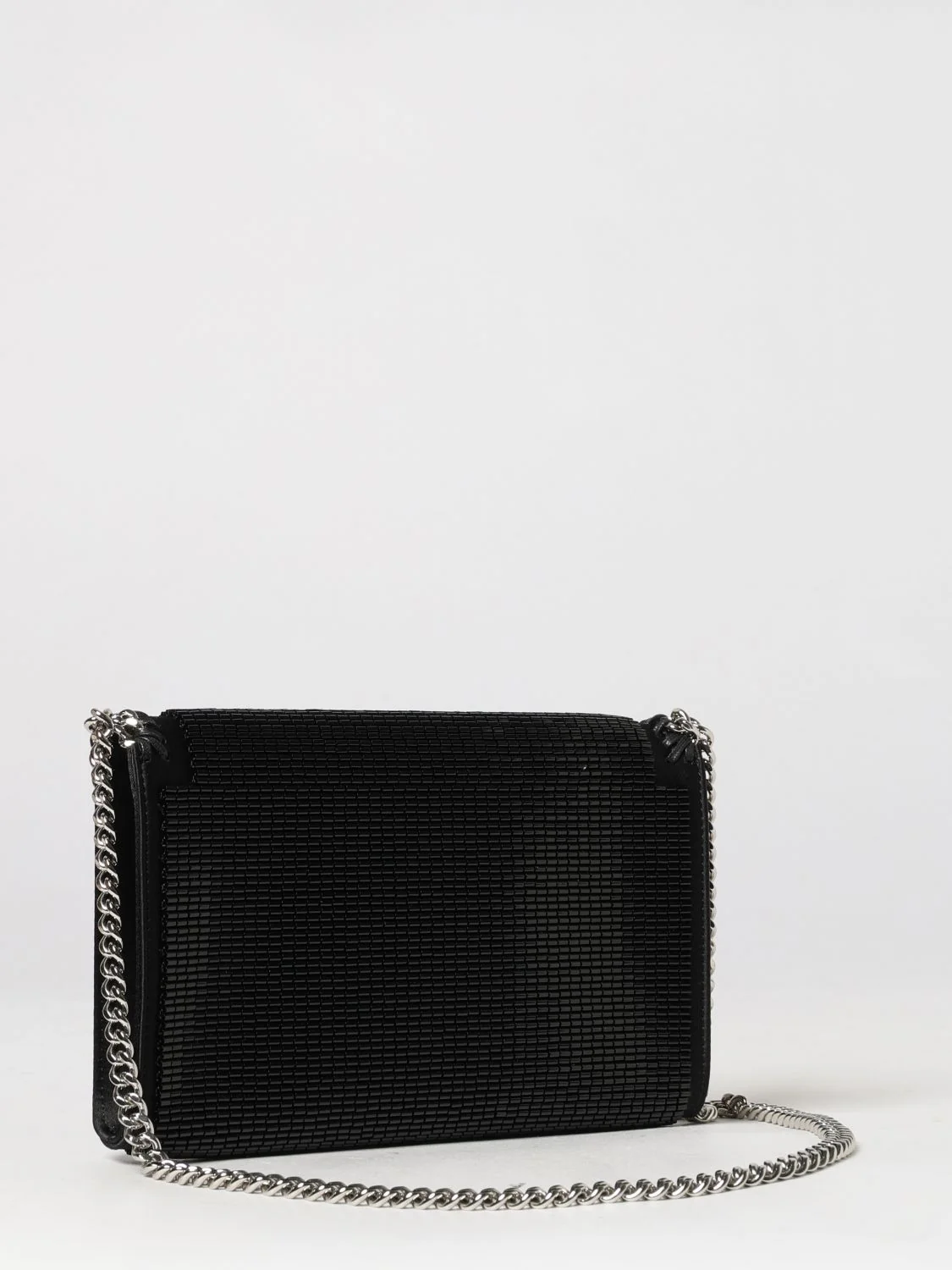 falabella mini satin bag with beads and chain