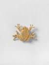 rana gold-coloured brass brooch with engraved logo