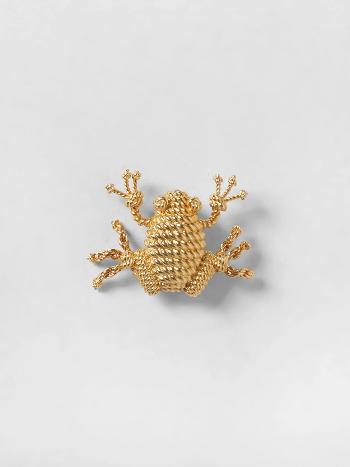 rana gold-coloured brass brooch with engraved logo