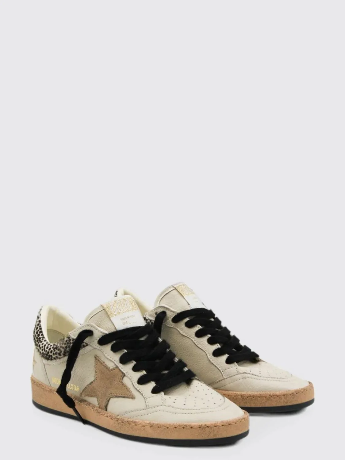 GOLDEN GOOSE 35 ball star polka-dot trainers in leather and pony hair with distressed effect