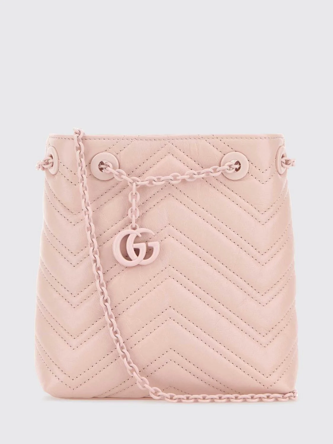 GUCCI OS gg marmont mini chevron matelassé nappa leather bucket bag