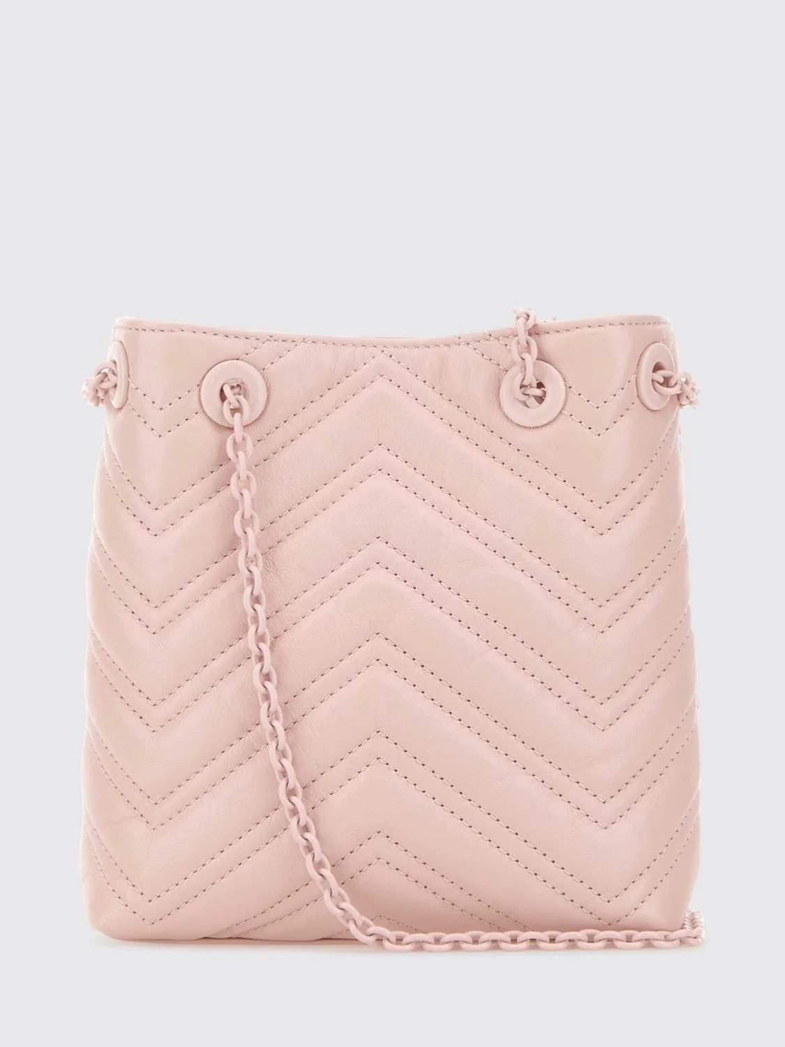 gg marmont mini chevron matelassé nappa leather bucket bag