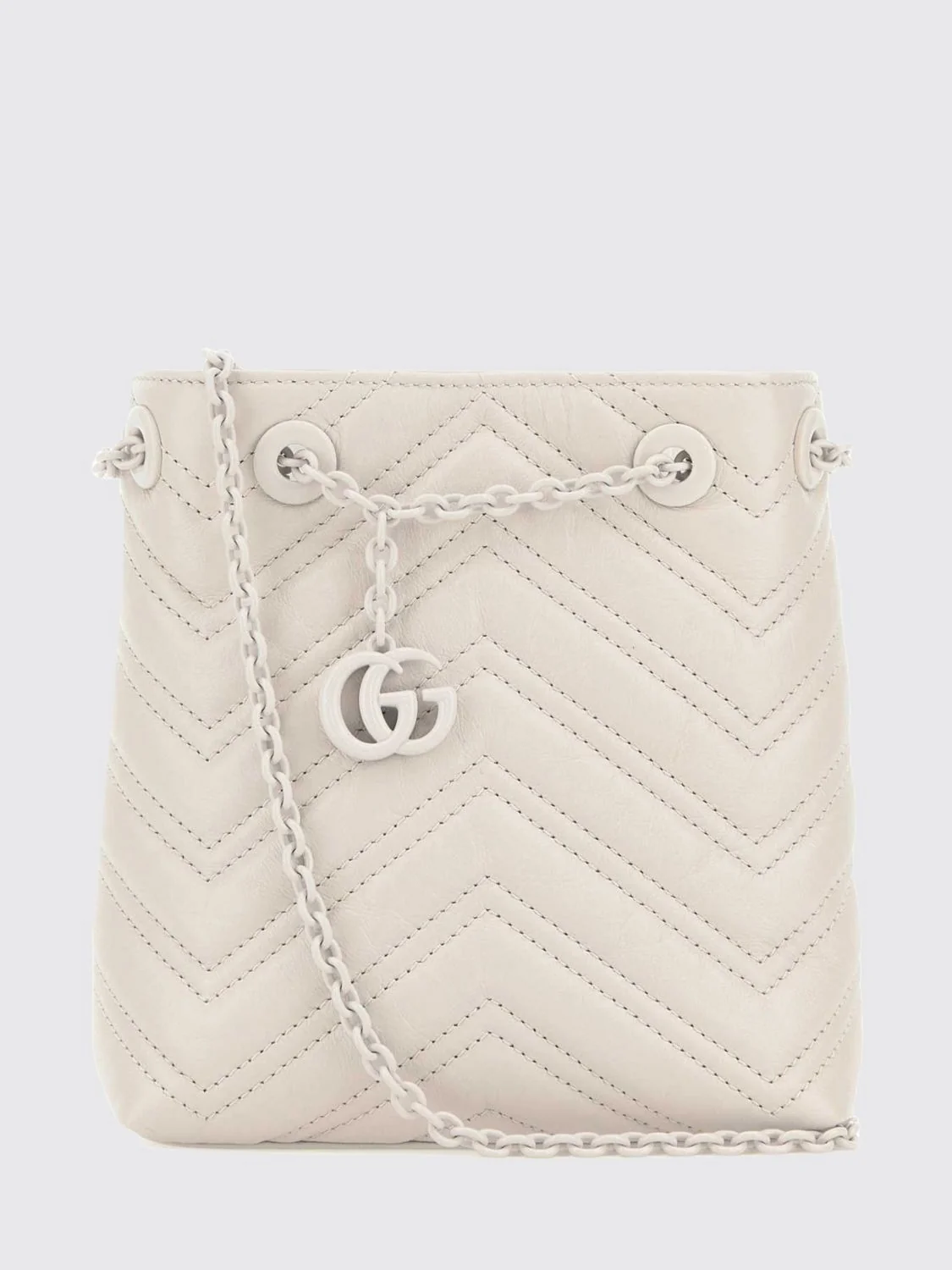 gg marmont mini chevron matelassé nappa leather bucket bag