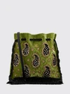 vlogo signature paisley embroidered bucket bag with crystals