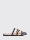 rockstud calfskin slide sandals with studs