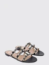 rockstud calfskin slide sandals with studs