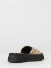 gg cotton monogram mule sandals with low wedge heel