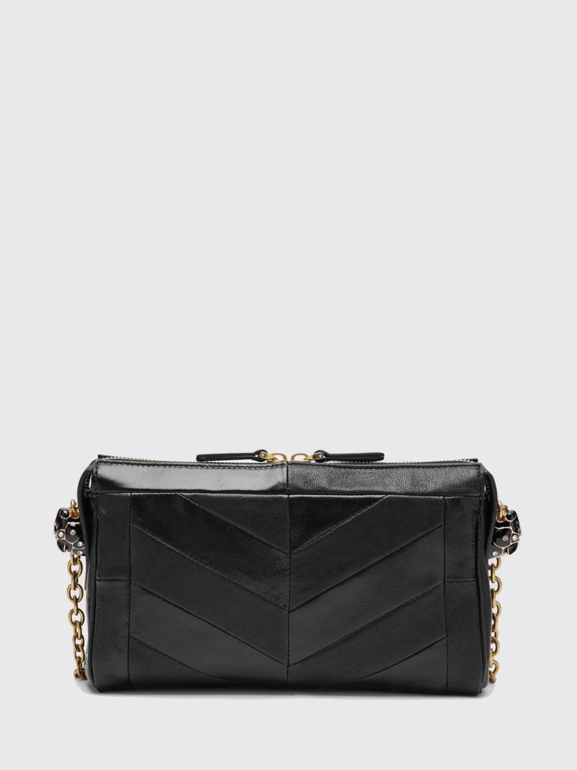 VALENTINO GARAVANI OS panthea chevron leather shoulder bag with vlogo and rhinestones
