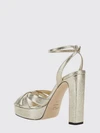 kove platform sandals in laminated nappa with a high heel