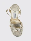 kove platform sandals in laminated nappa with a high heel