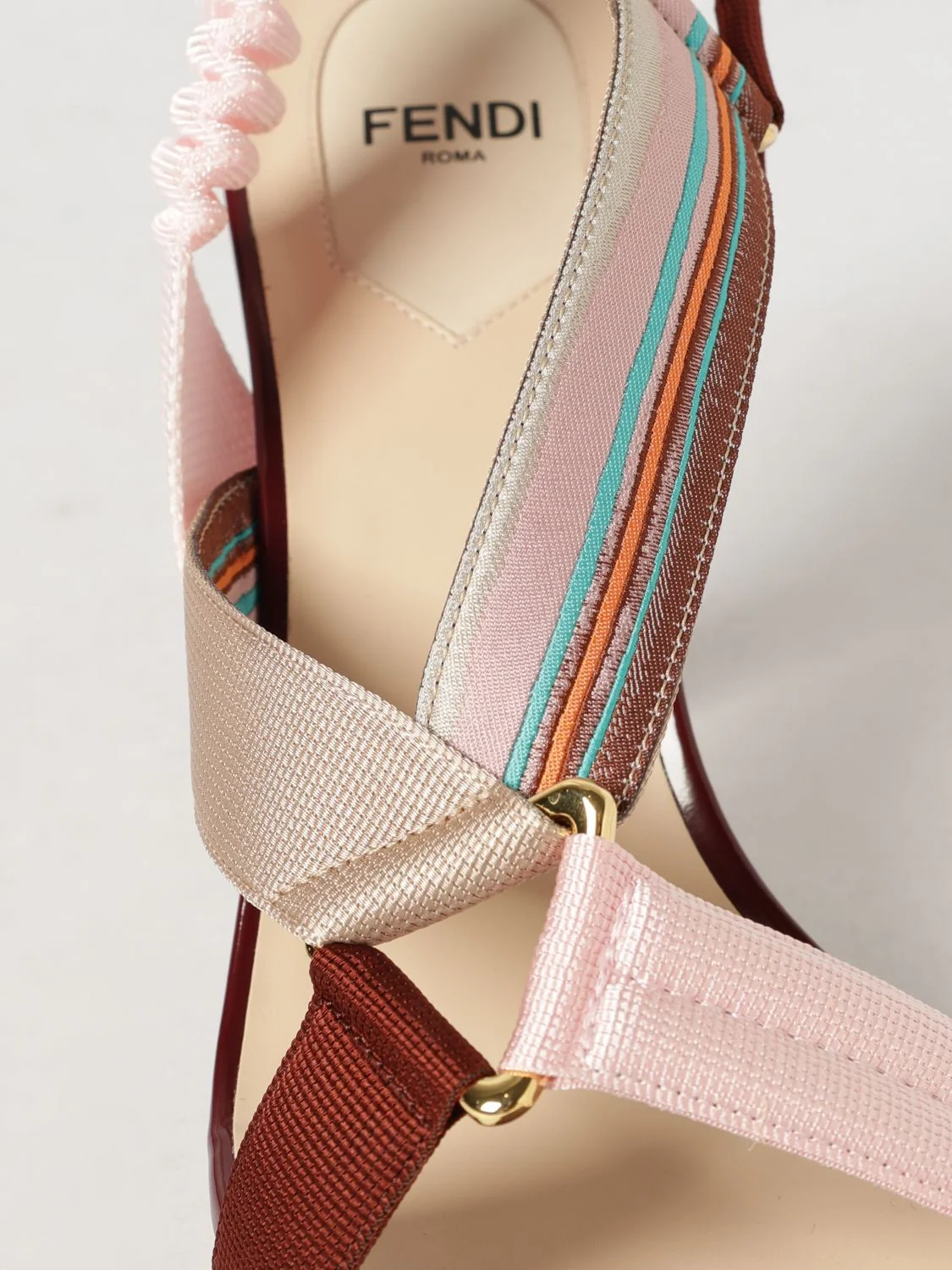 colibrì high-heeled slingbacks in technical fabric with abstract print