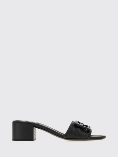 baguette mid-heeled calfskin mules with ff monogram