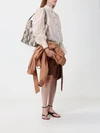 chloé spin python-print calfskin tote bag with charm