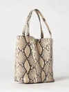chloé spin python-print calfskin tote bag with charm