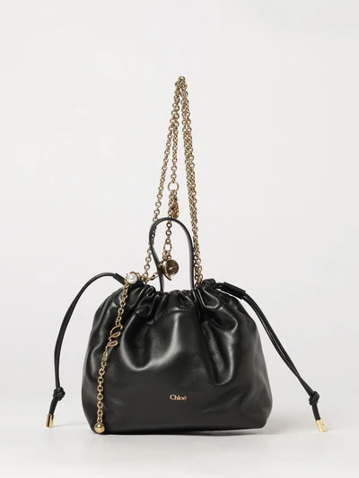 icons mini bucket bag chloé in nappa leather with chain strap