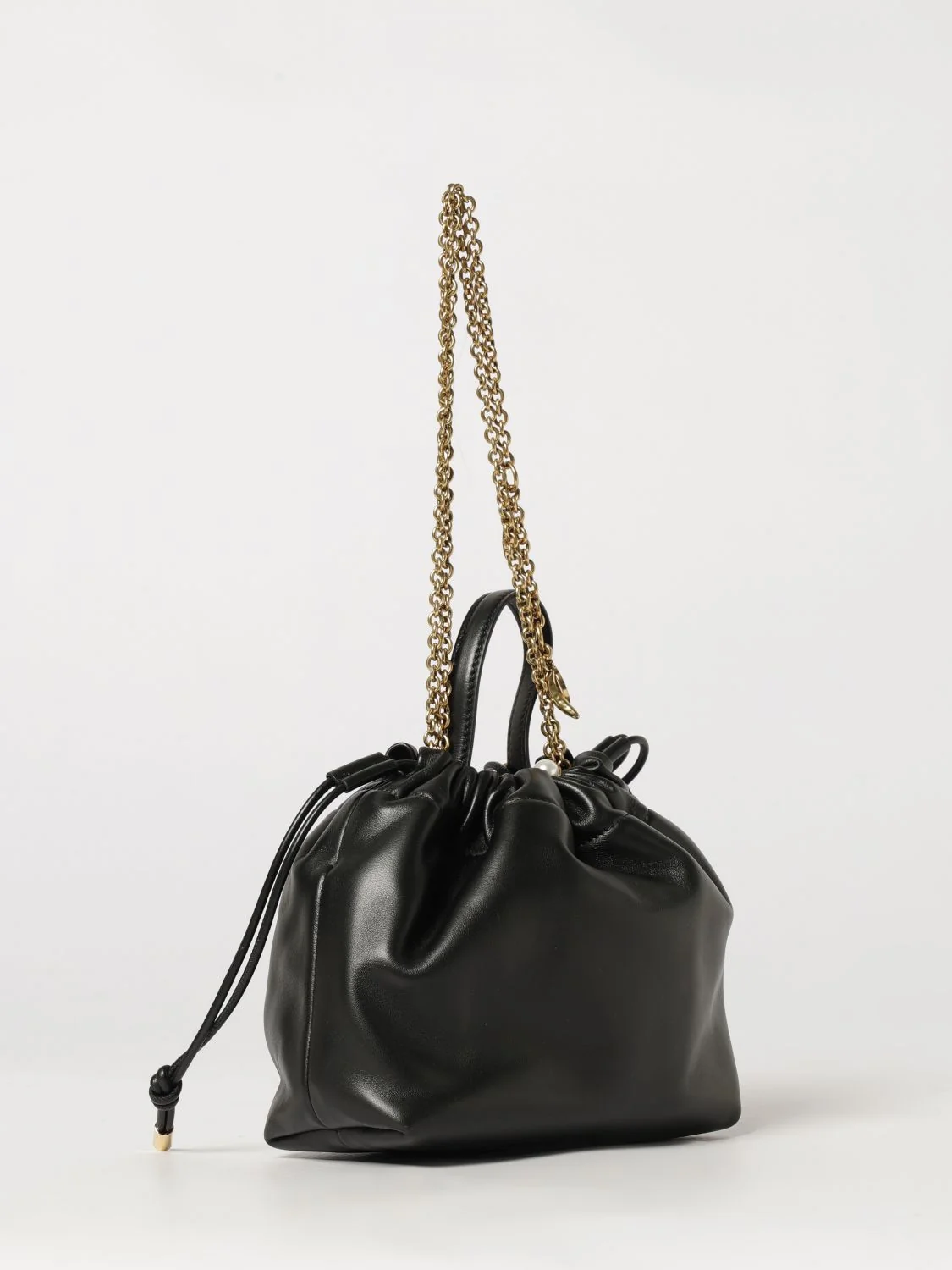icons mini bucket bag chloé in nappa leather with chain strap