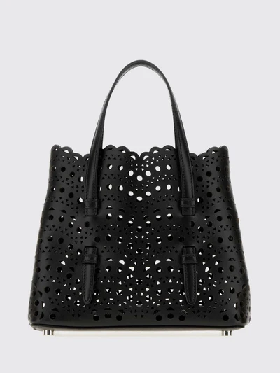 small mina perforated smooth calfskin leather handbag